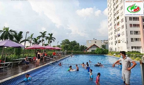 Hồ bơi Thủ Đức trong chung cư 4S có gian cực kỳ đẹp
